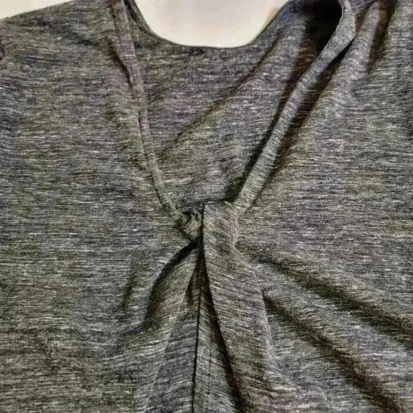 J. Jill Pure Jill Top Size Large Gray Long Sleeve Rear V Neck Twisted Knot - Picture 1 of 10